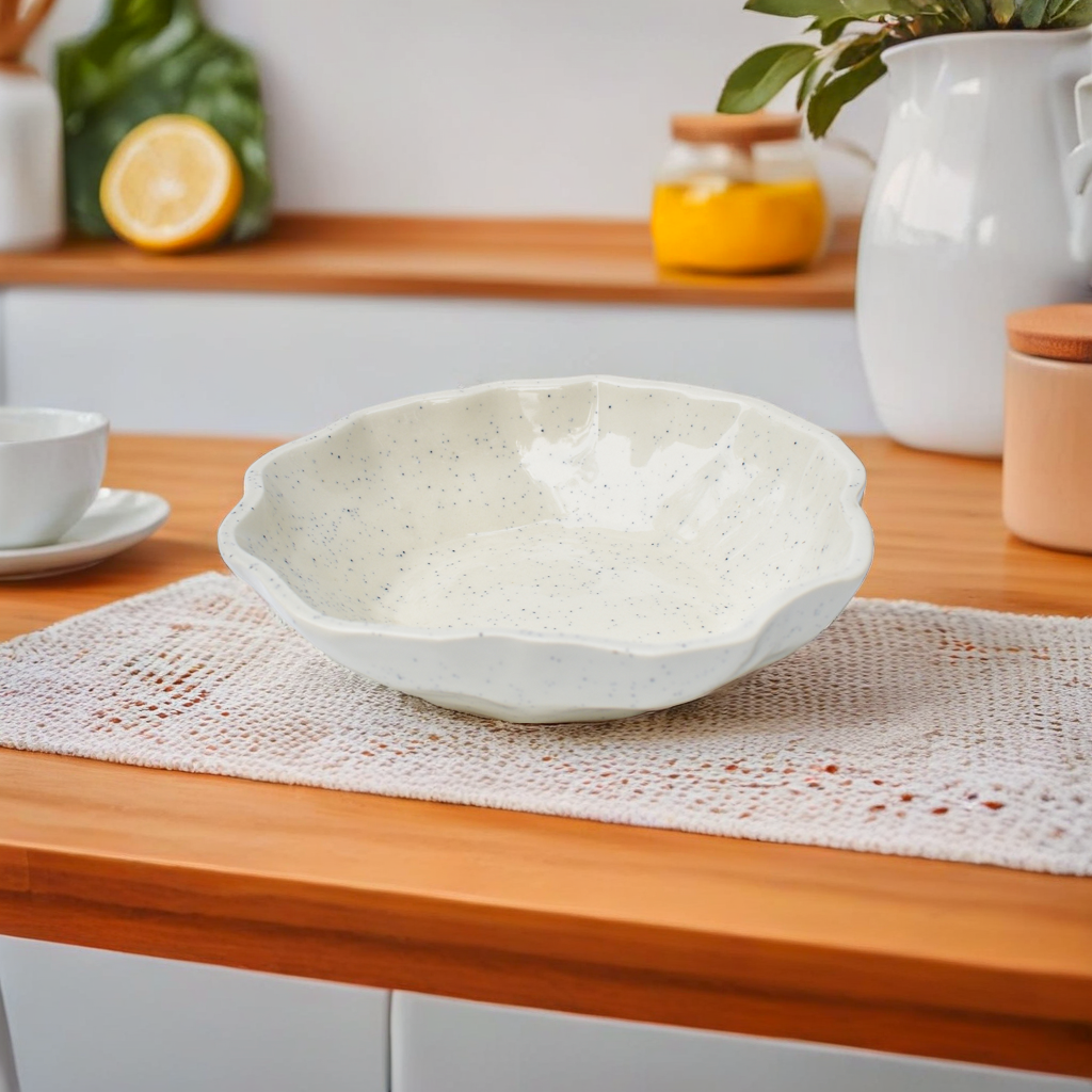 Fancy Ceramic Bowl - Blue Speckle