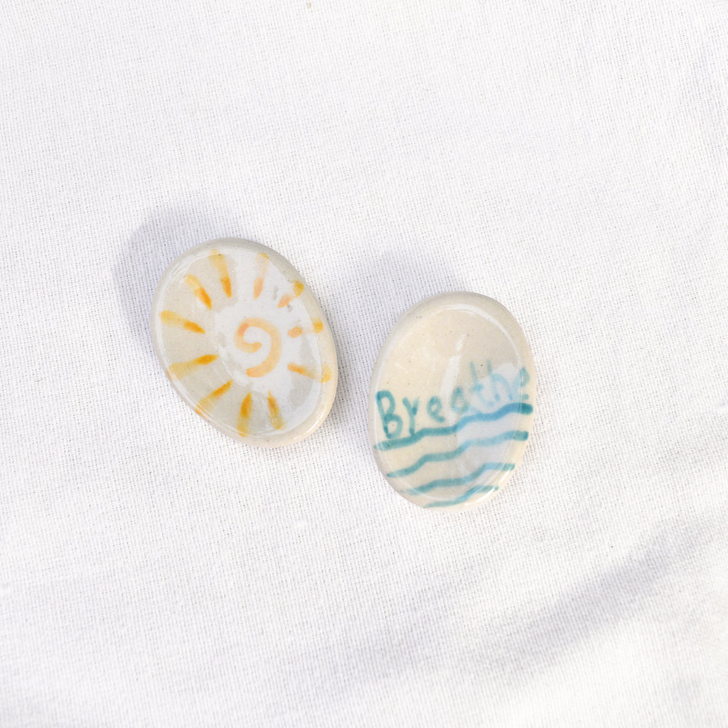 Handcrafted Worry Stone – Anxiety Relief Pebble (Set of 2)