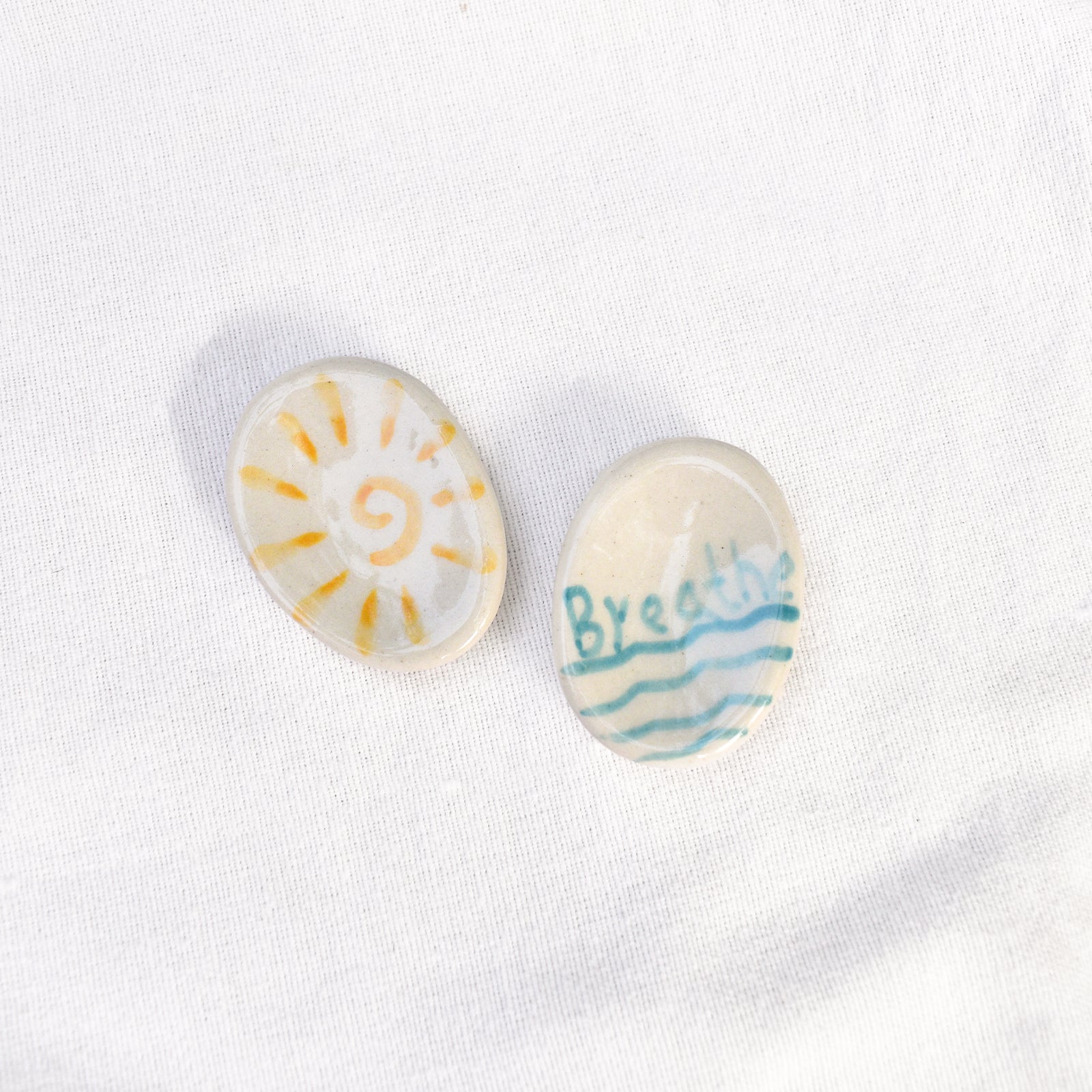 Handcrafted Worry Stone – Anxiety Relief Pebble (Set of 2)