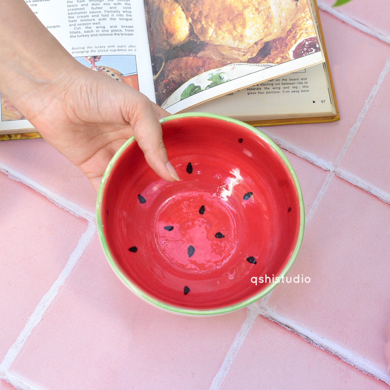 Cute Ceramic Bowl - Watermelon & Kiwi (set of 2)